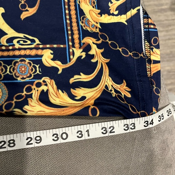 🔥Unbranded Versace Inspired Jumpsuit with Flare Legs. Pullon Blue&Gold Size:XL - Picture 9 of 13